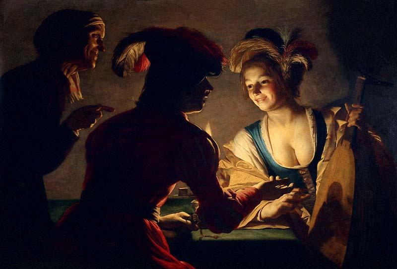 Gerard van Honthorst The Matchmaker by Gerrit van Honthorst oil painting image